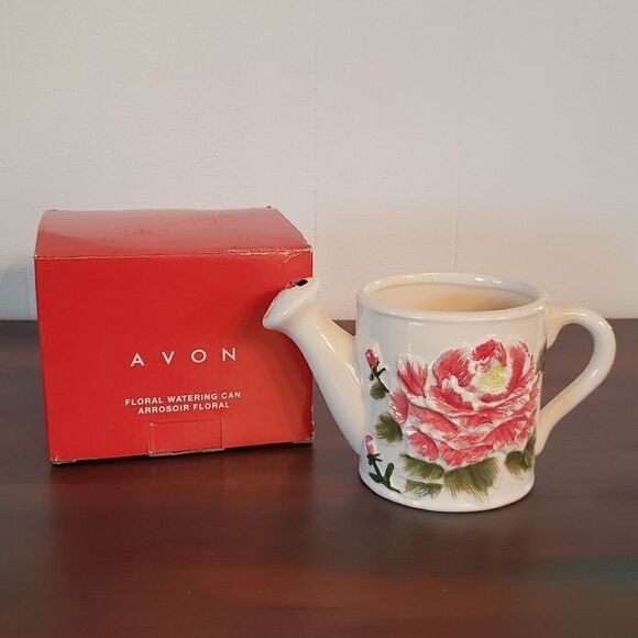 Avon Other - New in Box Avon Small Decorative Ceramic Floral Watering Can / Planter (2007)